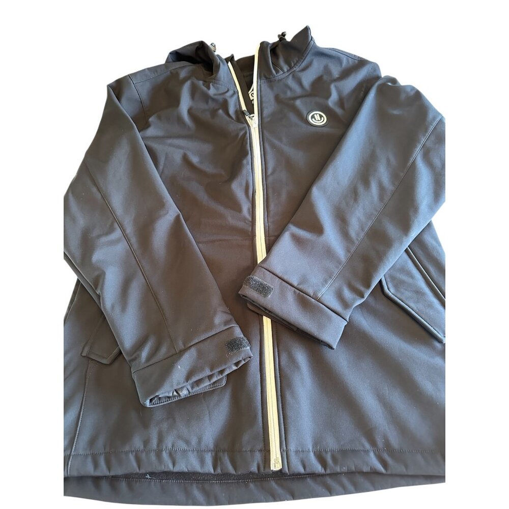 Neff Men's Large Black Hooded Softshell Jacket With Fleece Lining & Full-Zip